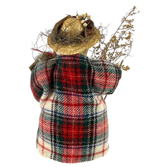 Handmade Rustic Country Christmas Winter Snowman Stump Doll Decor Let it Snow - Picture 5 of 16